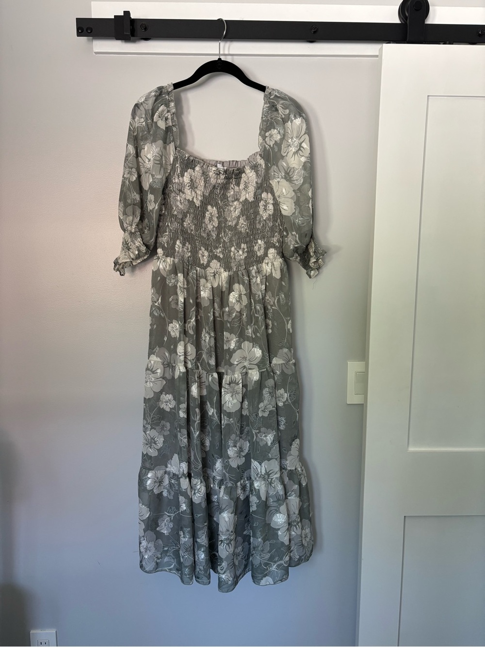 Baltic Born Jenna Floral Smocked Midi Dress in Sage